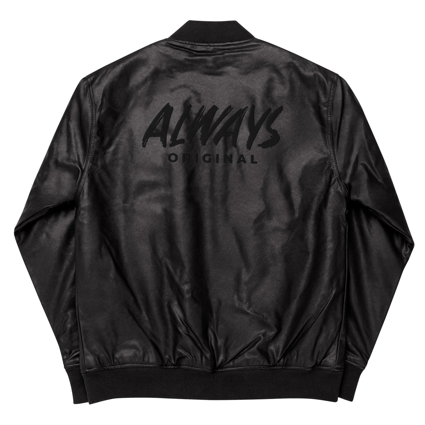 Black on Black Always Original Leather Bomber Jacket