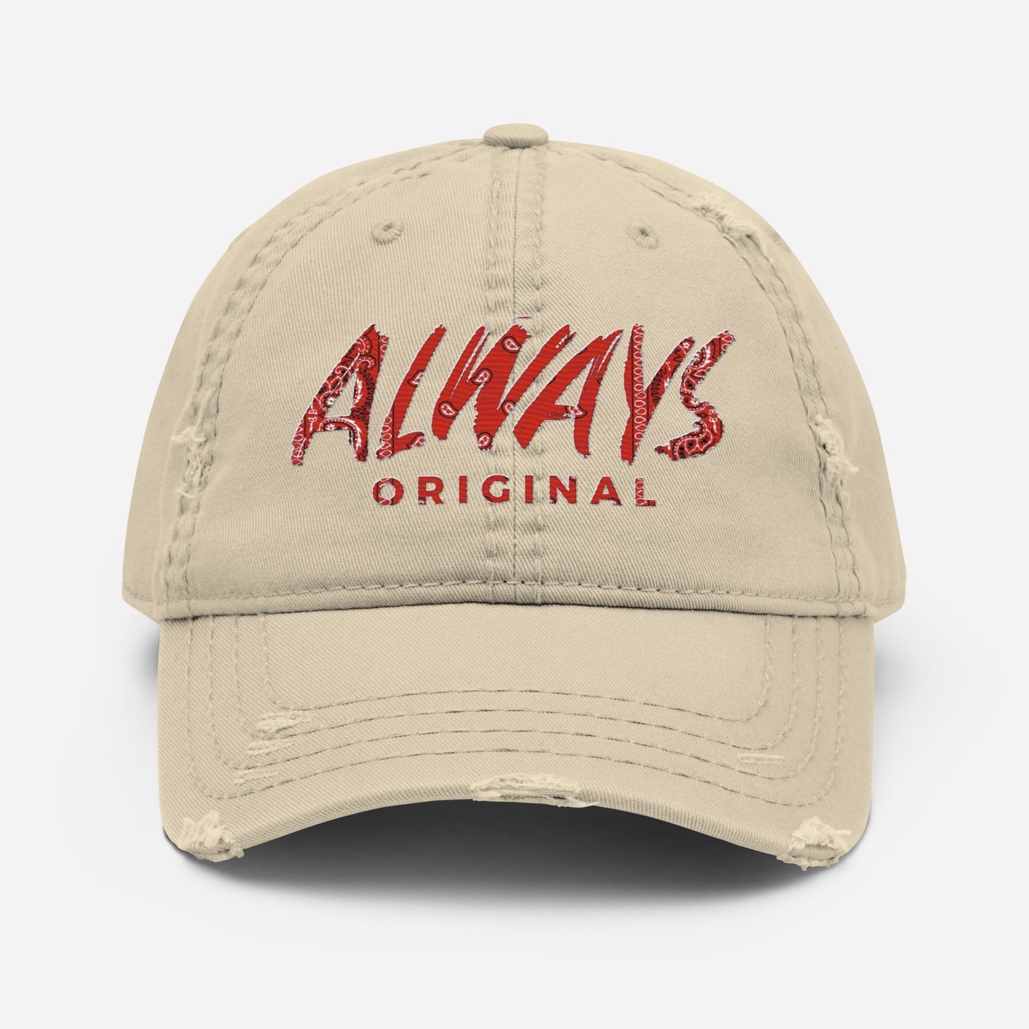 Red Bandana Distressed Dad Hat