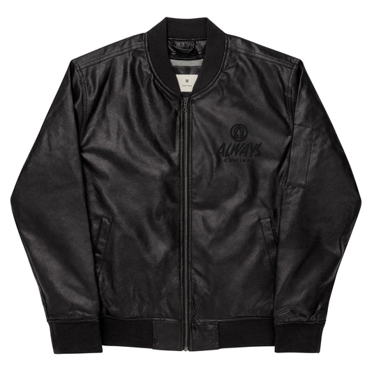Black on Black Always Original Leather Bomber Jacket